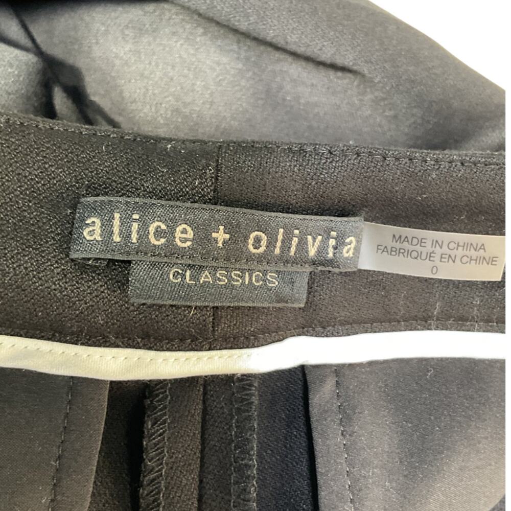 Alice + Olivia Tailored Black Off White Princess Pants Size 0 - Picture 4 of 5